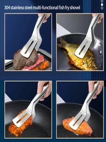 1個不鏽鋼鑊鏟炒魚鐵鍋鐵鏟,多功能工具 - 杏色 - 查看 2