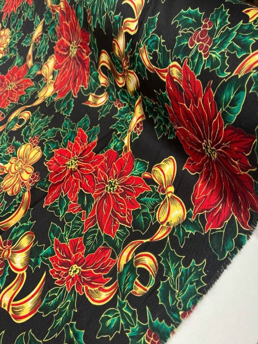 Toalha de Mesa Natal 6 cadeiras - Preto - Visão 1