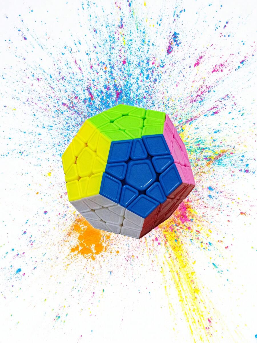 Cubo Rubik de 3x3 de Plástico, Giro Rápido, Diseño Pentagonal Dodecaetro - Multicolor - Ver 1