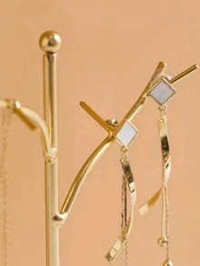 1 件多功能鐵製珠寶展示架,適用於耳環、項鍊、托盤形狀 - 金色 - 查看 5