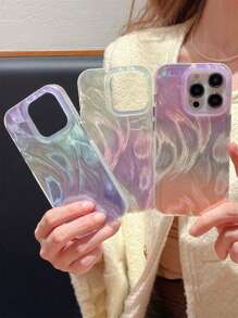 Luxury Fantasy Laser Blue Purple Ombre Glitter Feathers Tpu Soft Case Compatible With Apple Iphone - Blue - View 2