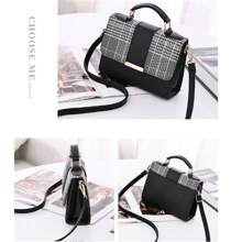 Korean Style Color-Block Shoulder Bag & Crossbody Bag & Handbag For Women - Black - View 6