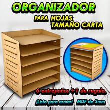 Organizer For Letter Size Sheets With 6 Shelves - Beige - View 4