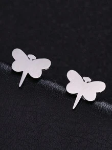 1 Paar Edelstahl-ohrstecker In Tier-, Schneeflocken-, Stern-, Mond- Und Herzform Für Damen, Niedlicher Miniatur-ohrschmuck, Geburtstags- Und Weihnachtsgeschenk