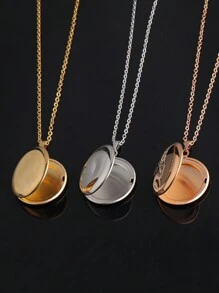 1入時尚的18k金鍍不鏽鋼開口圓形墜墜頸鍊,適用於女性禮品 - 彩色 - 查看 1