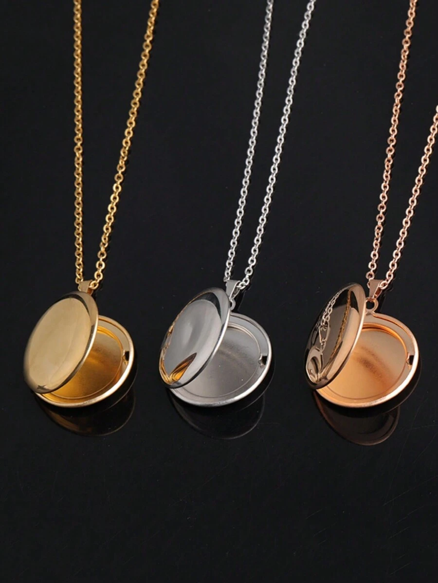 1入時尚的18k金鍍不鏽鋼開口圓形墜墜頸鍊,適用於女性禮品 - 彩色 - 查看 1