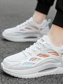 女款白色休閒運動鞋,透氣網面,適用於春秋跑步,輕便、舒適且時尚 - 白色 - 查看 3