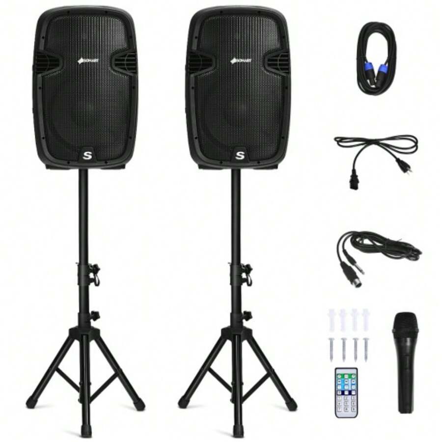 12 Inch Dual 2-Way 2000 W Powered PA Speaker System | SHEIN USA