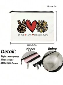 Cheer Stuff Cheerleader Cheer Bag Funny Girls Christmas Birthday Gifts For Women, Canvas Toiletry Bag - White - View 5