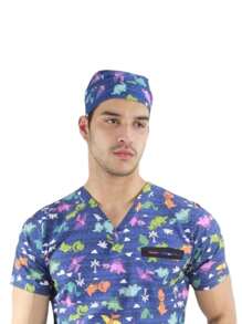 SOULMATE Gorro Médico Quirúrgico Para Hombre - Dinosaurios - Ver 2
