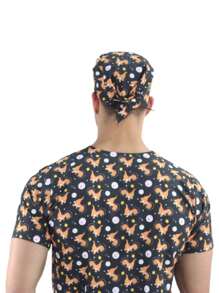 SOULMATE Gorro Médico Quirúrgico Para Hombre - Dinosaurio  con Negro - Ver 3
