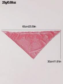 1入粉色天鵝絨星紋寵物領巾,適用於小型和中型犬 - 粉色 - 查看 2