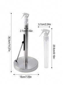 Portarrollos de papel de cocina vertical de acero inoxidable actualizado de 1 pieza con botella de spray limpia, organizador de papel de cocina, portarrollos de papel de rollo de encimera 2 en 1 de moda y simple, embalaje de caja Kraft. - Plateado - Ver 2