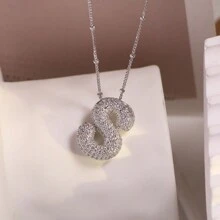 1 PC Silver Color A-Z Balloons Initial Letter Cubic  Pendant Necklace Chunky Personalized Alphabet Necklace For Women Jewelry - Antique Silver - View 4