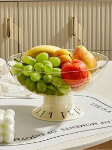 1個塑料水果碗-水晶碗-廚房櫃枱水果碗-塑料水果架-水果籃,適用於水果存儲、服務、烹飪、烘焙、廚房 - 無色 - 查看 1