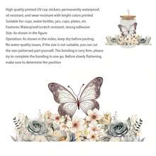 1 Piece Uv Dtf Transfer Coffee Design  Flower Design,Cartoon Design,Butterfly Design, Etc Sticker In 9.5inch*4.3inch For 16oz Glass Cups Diy Wrap Transfer Sticker Glass Cup Waterproof Sticker Bottle Sticker Adhesive Sticker-(Excluding Cups) - Multicolor - View 8