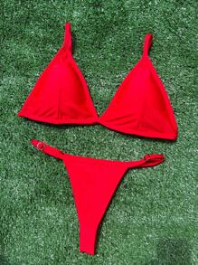 Women Bikini Sets - 紅色 - 查看 1