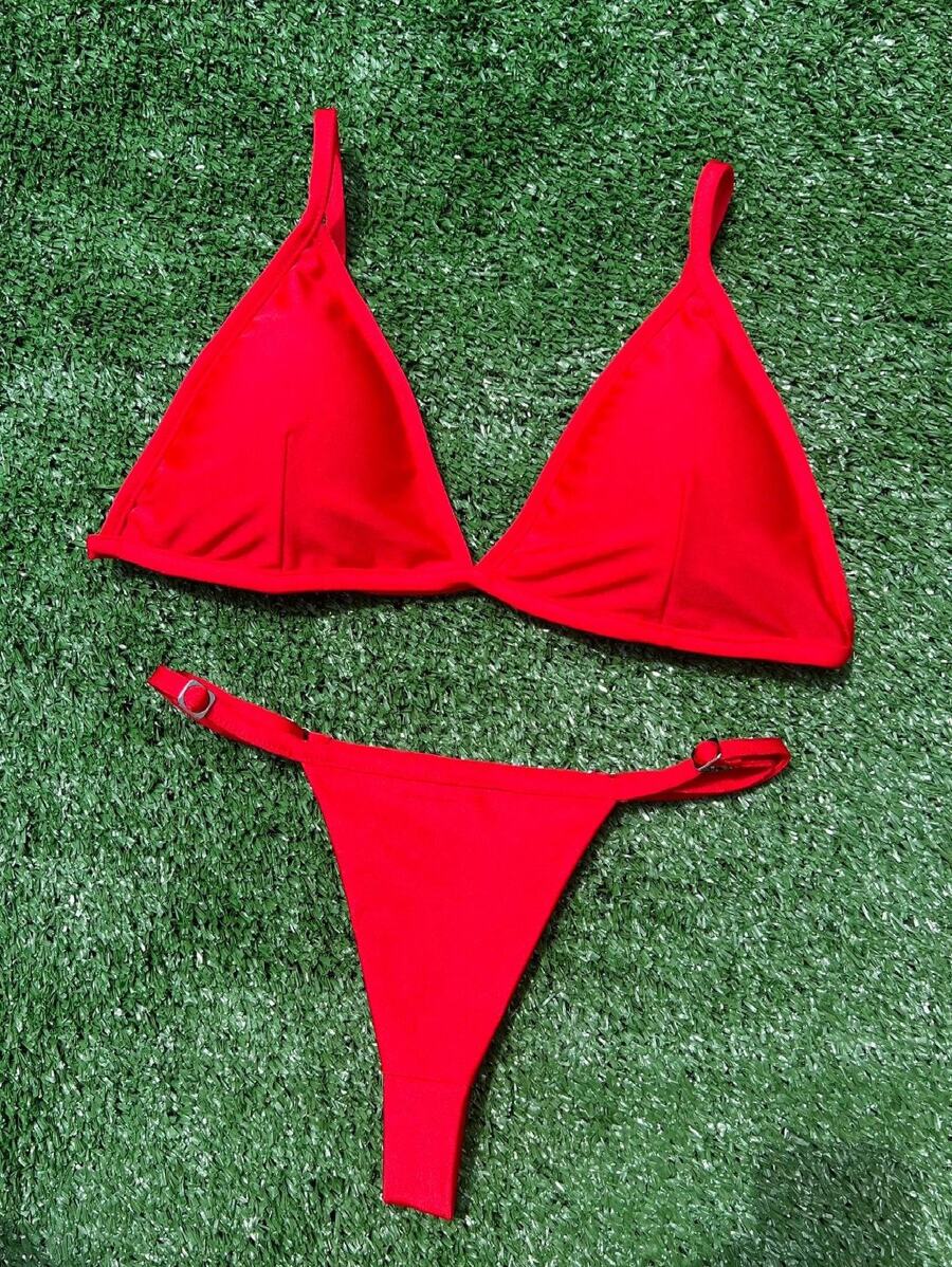 Women Bikini Sets - 紅色 - 查看 1