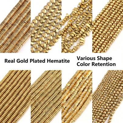 Color Retention  Plated Hematite Bead Asymmetrical Heart Cube Rondelle Spacer Beads For Jewelry Making DIY Gift Bracelet Necklace