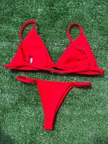 Women Bikini Sets - 紅色 - 查看 3