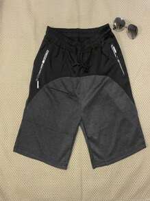 Men Plus Size Shorts - 深灰色 - 查看 1