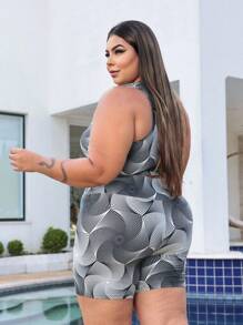 Plus Size Co-Ords - Black and White - View 2