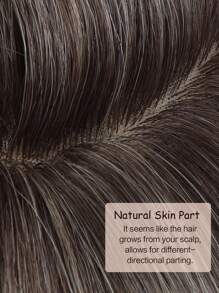 Topper De Cabello De Onda Mixta Marrón Para Mujeres, Piezas De Cabello Sintético, Pelucas, Para Cabello Adelgazante - Color Piano - Ver 8