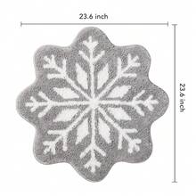 DeramHy home Nhà  1 cái Giáng sinh Trang trí Bông tuyết Phòng tắm Thảm , Trắng Xám Bông tuyết Chào mừng Tấm lót Không Trượt Hình tròn Có thể giặt được Bồn tắm Thảm Phòng tắm Bồn tắm Tấm thảm nhà bếp Đồ trang trí - bông tuyết màu xám - Xem 5