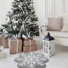 DeramHy home Nhà  1 cái Giáng sinh Trang trí Bông tuyết Phòng tắm Thảm , Trắng Xám Bông tuyết Chào mừng Tấm lót Không Trượt Hình tròn Có thể giặt được Bồn tắm Thảm Phòng tắm Bồn tắm Tấm thảm nhà bếp Đồ trang trí - bông tuyết màu xám - Xem 9