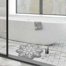 DeramHy home Nhà  1 cái Giáng sinh Trang trí Bông tuyết Phòng tắm Thảm , Trắng Xám Bông tuyết Chào mừng Tấm lót Không Trượt Hình tròn Có thể giặt được Bồn tắm Thảm Phòng tắm Bồn tắm Tấm thảm nhà bếp Đồ trang trí - bông tuyết màu xám - Xem 8