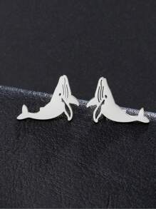 1 Paar Edelstahl-ohrstecker In Tier-, Schneeflocken-, Stern-, Mond- Und Herzform Für Damen, Niedlicher Miniatur-ohrschmuck, Geburtstags- Und Weihnachtsgeschenk
