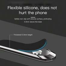 磁力車用手機支架,可用於手機通用支架、汽車空調口安裝,附有gps條,適用於汽車手機支架 - 銀色 - 查看 6