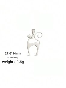 1個不鏽鋼可愛動物貓掛墜,適用於自製珠寶,適合項鍊,耳環,帽子裝飾,批發 - 貓咪系列 - 查看 18