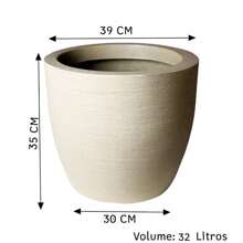 Decorative Plant Pot Round Cone Luxury Modern Model Grafiato Garden And Balcony - 米色 - 查看 4