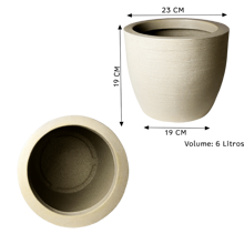 Decorative Plant Pot Round Cone Luxury Modern Model Grafiato Garden And Balcony - 米色 - 查看 6