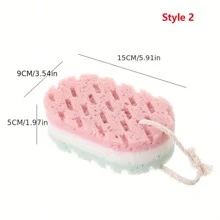 1pc Natural Bath Sponge, Gentle And Delicate Exfoliating, 3 Layer Thick Rich Foaming Sponge, Portable Bath Scrubber, Easy Air Drying Durable Sponge - Multicolor - View 2
