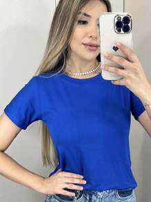 Women T-Shirts - 寶藍色 - 查看 2