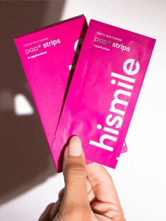 Hismile PAP+ 美白贴片无敏感牙齿美白，去除黄牙和污渍，无牙龈刺激，无牙齿敏感，一次治疗即可快速见效。