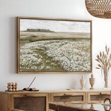 1PC Art Canvas Print Posters, Spring Landscape Oil Painting On Canvas Wall Art, Green Neutral Tone Artwork Wall Painting For Living Room Wall Decors, Bedroom Wall Decors, Office Kitchen Wall Decors, No Frames, Modern Posters For Room, Room Decoration Stuff, Home Decor ,Room Decor Aesthetic, Western Decor