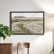 1PC Art Canvas Print Posters, Spring Landscape Oil Painting On Canvas Wall Art, Green Neutral Tone Artwork Wall Painting For Living Room Wall Decors, Bedroom Wall Decors, Office Kitchen Wall Decors, No Frames, Modern Posters For Room, Room Decoration Stuff, Home Decor ,Room Decor Aesthetic, Western Decor