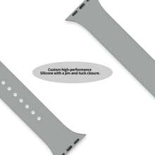 Sport Silicone Band Compatible With Apple Watch Band 40mm 38mm 41mm 44mm 45mm 46mm 42mm 49mm M L Women Men,Grey Soft Wristband Waterproof Replacement Sport Strap Compatible With Iwatch Series Ultra SE 11 10 9 8 7 6 5 4 3 2 1,As A Gift For Students Returning To School - Grey - View 3