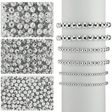 4毫米、6毫米、8毫米圓珠間隔珠ccb塑料光滑散珠,適用於diy手鐲首飾製作,銀色和金色,4mm、6mm、8mm - 彩色 - 查看 2