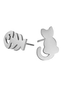 1 Paar Edelstahl-ohrstecker In Tier-, Schneeflocken-, Stern-, Mond- Und Herzform Für Damen, Niedlicher Miniatur-ohrschmuck, Geburtstags- Und Weihnachtsgeschenk