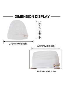 1 件女用休閒牛奶絲髮圍巾,人造珍珠和水鑽紐帶預繫髮帶帽,適合日常佩戴 - 白色 - 查看 2