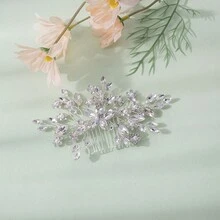 1個歐美風格新娘手工髮飾,鑲有水晶和珍珠,非常適合婚禮、宴會、表演、節日等場合 - 銀色 - 查看 5