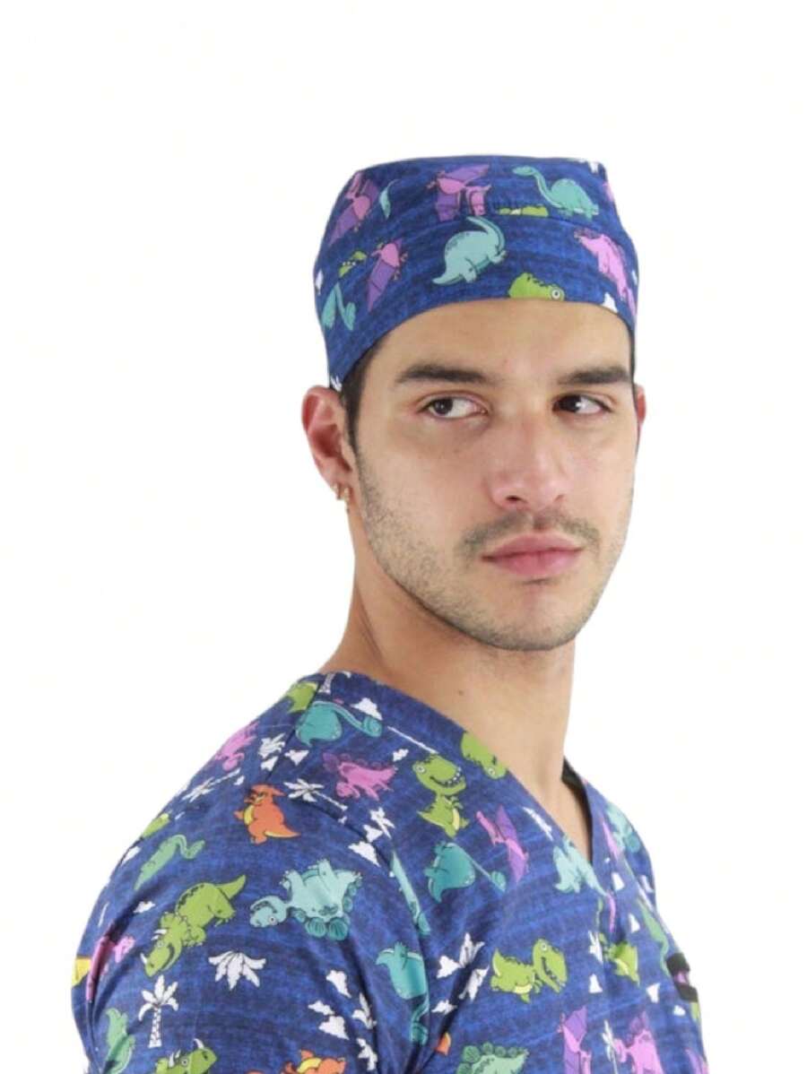 SOULMATE Gorro Médico Quirúrgico Para Hombre - Dinosaurios - Ver 1