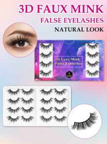 8pairs/Set 3d Synthetic Mink False Eyelashes - Cat Eye Lashes - View 1