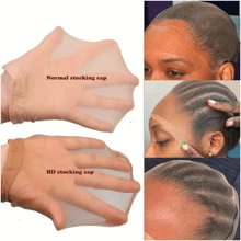 2pcs Invisible HD Wig Caps for Lace Front Wigs - Transparent Stocking Caps for Women - Wig Accessories for a Natural Look (1 Pack 2 Pcs)