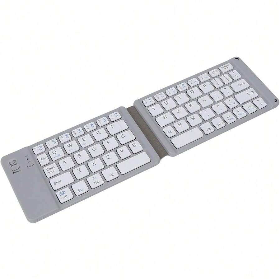 JOMAA Mini Wireless Keyboard Rechargeable Foldable Keyboard Folding Wireless Keyboard For Android IOS  Windows(Black) - White - View 1