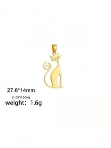 1個不鏽鋼可愛動物貓掛墜,適用於自製珠寶,適合項鍊,耳環,帽子裝飾,批發 - 貓咪系列 - 查看 17